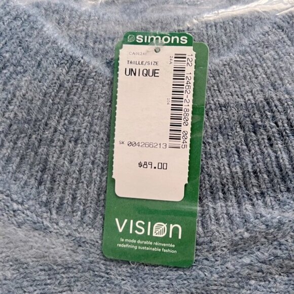 Simons - Ladies Mock-Neck Poncho Sweater - Light Blue. Size: OS. NWT. (1797) - Picture 5 of 8